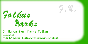 folkus marks business card